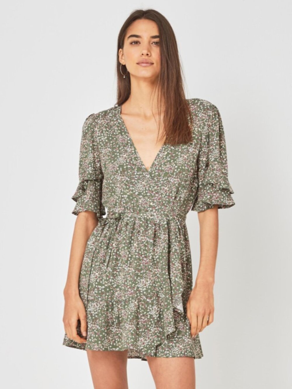 Auguste The Label Gemima Poppy Wrap Mini Dress Size 12